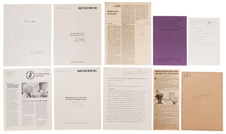 Lot #343 Nobel Prize Winners Collection of (78) Signed Items, Including Pauling, Watson, Shockley, Friedman, Bardeen, and Many More - Image 3