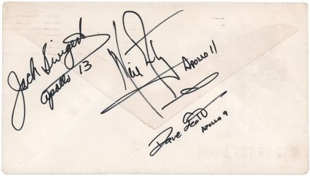 Lot #448 Neil Armstrong, Jack Swigert, and Dave Scott Signed Apollo 14 Launch Day Cover - Image 1
