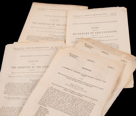 Lot #340 Native Americans: (5) Official Printings of Documents re: Treaties with the Seneca, Peoria, Shawnees, and Others - Image 1