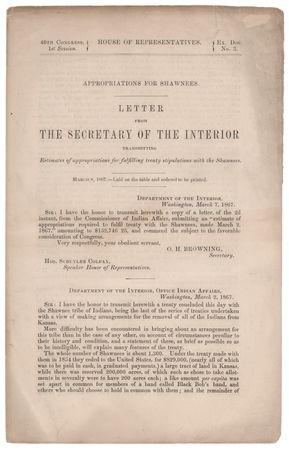Lot #340 Native Americans: (5) Official Printings of Documents re: Treaties with the Seneca, Peoria, Shawnees, and Others - Image 3
