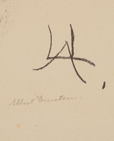 Lot #125 Albert Einstein Signed Oversized Lithograph by Lou Albert-Lasard - Front-Facing Portrait (1922) - Image 2