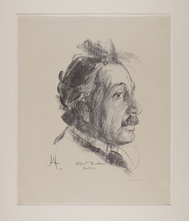 Lot #126 Albert Einstein Signed Oversized Lithograph by Lou Albert-Lasard - Profile Portrait (1922) - Image 1