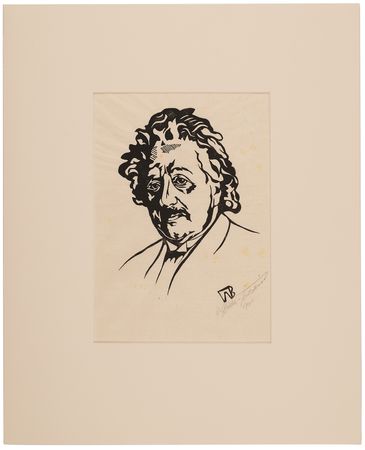 Lot #138 Albert Einstein Linocut by Wilhelm Böhme-Brauer (1931) - Image 1