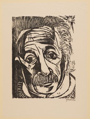 Lot #151 Albert Einstein Oversized Woodcut Print by Antonio Frasconi (1952) - Image 2