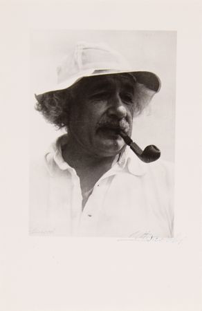 Lot #137 Albert Einstein Original Postcard Photograph by Lotte Jacobi (c. 1930/1980), with ANS by Jacobi - Image 1