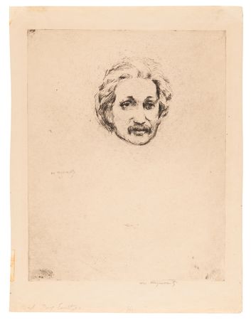 Lot #124 Albert Einstein Oversized Etching by William Meyerowitz (1921) - Image 1