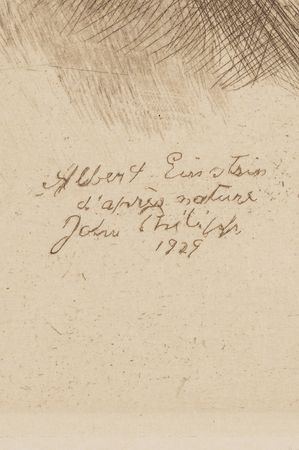 Lot #133 Albert Einstein Signed Oversized Etching by John Philipp (1929) - Image 3