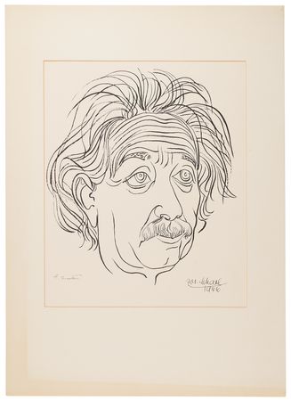 Lot #148 Albert Einstein Signed Oversized Screen Print by Josef Scharl (1946) - Image 1