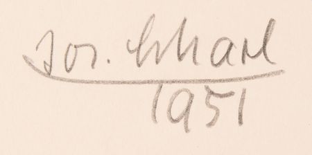 Lot #150 Albert Einstein Original Drawing by Josef Scharl (1951) - 