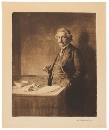 Lot #121 Albert Einstein Oversized Etching by Ferdinand Schmutzer (1921) - Image 1
