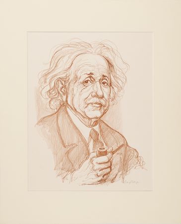 Lot #146 Albert Einstein Oversized Lithograph by William Sharp (c. 1940s) - Image 1