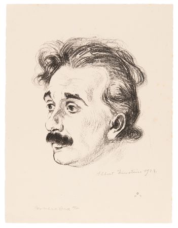 Lot #128 Albert Einstein Signed Lithograph by Hermann Struck (c. 1923) (Ltd. Ed. #77/150) - Image 1