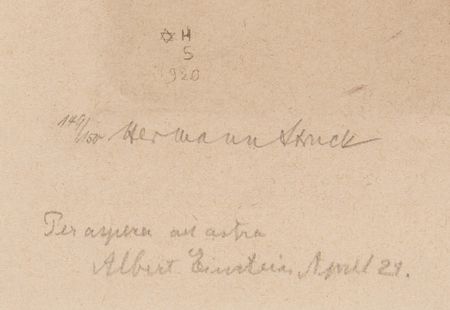 Lot #119 Albert Einstein Signed Etching by Hermann Struck (c. 1920) (Ltd. Ed. #149/150): 