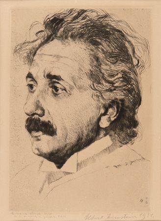 Lot #139 Albert Einstein Signed Etching by Hermann Struck (c. 1931) (Ltd. Ed. #40/50) - Image 2