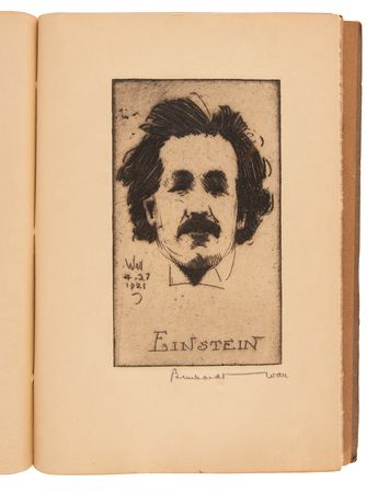 Lot #123 Albert Einstein Etching by Bernhardt Wall in 'The Etched Monthly' Booklet (Ltd. Ed. of 250) - Image 2