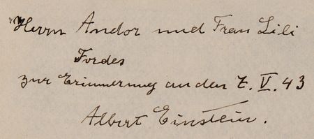 Lot #160 Albert Einstein Signature to Pianist Andor Foldes - Image 2