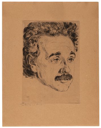 Lot #120 Albert Einstein Etching by Hermann Struck (c. 1920) (Ltd. Ed. #129/150) - Image 1