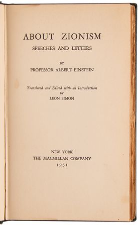 Lot #158 Albert Einstein First Edition Book - About Zionism: Speeches and Letters - Image 2