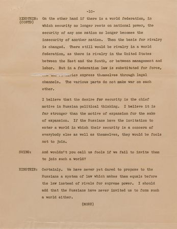 Lot #163 Albert Einstein ABC Press Release (1947): 