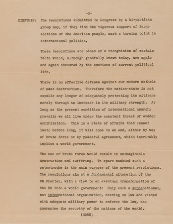 Lot #163 Albert Einstein ABC Press Release (1947): 