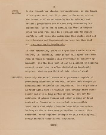 Lot #163 Albert Einstein ABC Press Release (1947): 