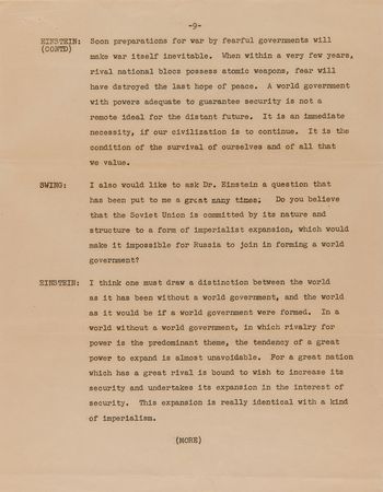 Lot #163 Albert Einstein ABC Press Release (1947): 