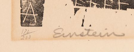 Lot #153 Albert Einstein Oversized Woodcut Print by Irving Amen (1955) (Ltd. Ed. #170/200) - Image 2