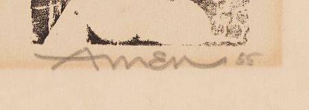 Lot #153 Albert Einstein Oversized Woodcut Print by Irving Amen (1955) (Ltd. Ed. #170/200) - Image 3