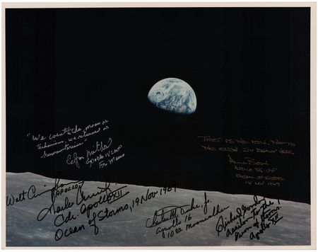 Lot #443 Apollo Astronauts (6) Multi-Signed Photograph - Image 1