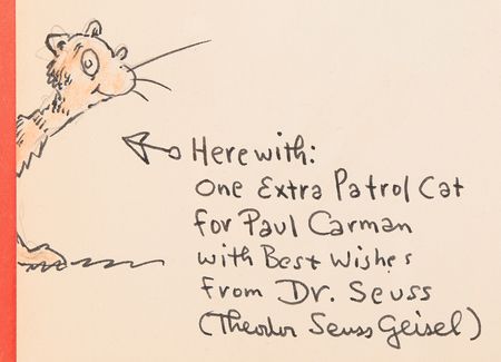 Lot #523 Dr. Seuss Signed Sketch in Book - The King's Stilts - Image 2