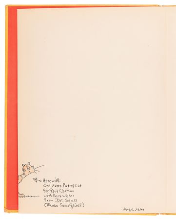 Lot #523 Dr. Seuss Signed Sketch in Book - The King's Stilts - Image 4