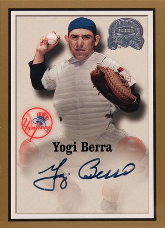 Lot #645 Yogi Berra Signed Baseball Card Display -  2000 Fleer Greats of the Game - Image 2