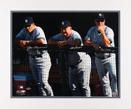 Lot #660 NY Yankees Managers and Coaches Oversized Signed Photograph - Image 1