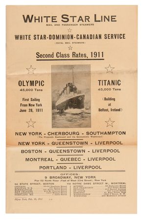 Lot #265 Titanic (4) White Star Line Pre-Launch Promotional Items (1910-1911) - Image 8