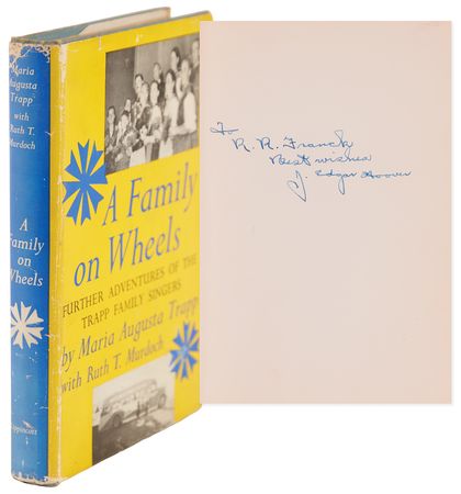 Lot #637 Maria von Trapp Signed Book - A Family on Wheels - Image 1