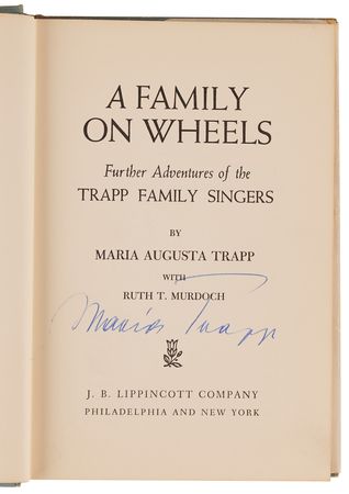 Lot #637 Maria von Trapp Signed Book - A Family on Wheels - Image 4