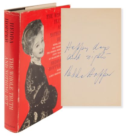 Lot #598 Hedda Hopper Signed Book - The Whole Truth and Nothing But - Image 1