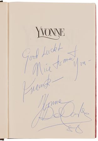 Lot #579 Yvonne DeCarlo Signed Book - Yvonne: An Autobiography - Image 4