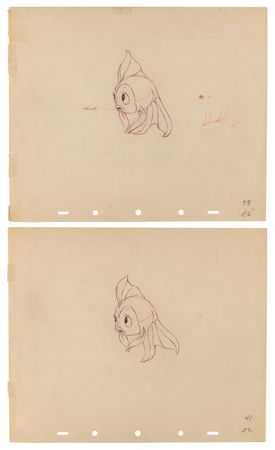 Lot #832 Cleo production drawings (2) from Pinocchio - Image 1