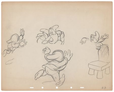 Lot #711 Dwarfs rough production drawings (12) from Snow White and the Seven Dwarfs - Dance Sequence Inside the Cottage - Image 13