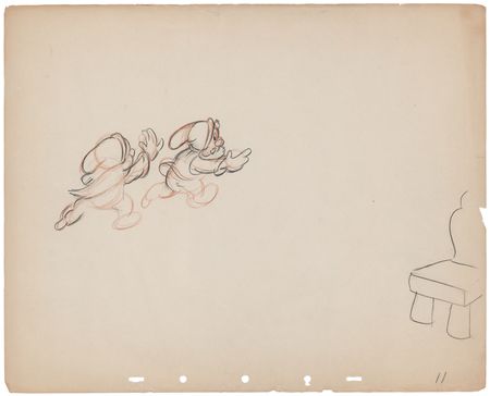 Lot #711 Dwarfs rough production drawings (12) from Snow White and the Seven Dwarfs - Dance Sequence Inside the Cottage - Image 5
