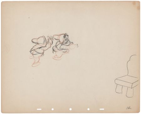 Lot #711 Dwarfs rough production drawings (12) from Snow White and the Seven Dwarfs - Dance Sequence Inside the Cottage - Image 6
