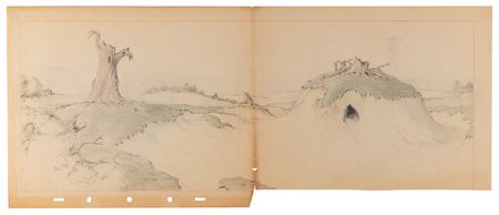 Lot #787 Ken Hultgren and Disney Animation Studio Artists (15) Original Drawings of Animals, Planes, and Settings - Image 16