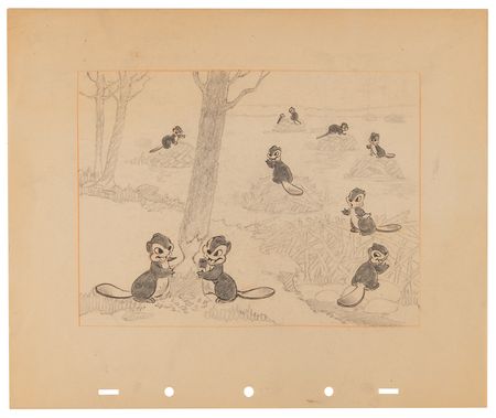 Lot #787 Ken Hultgren and Disney Animation Studio Artists (15) Original Drawings of Animals, Planes, and Settings - Image 4