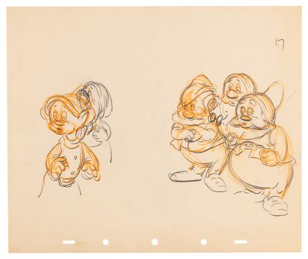 Lot #716 Dwarfs rough production drawings (8) from Snow White and the Seven Dwarfs - Image 3