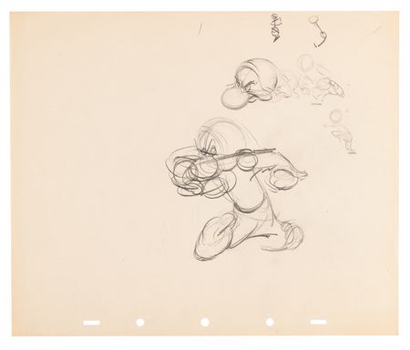 Lot #716 Dwarfs rough production drawings (8) from Snow White and the Seven Dwarfs - Image 8