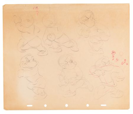 Lot #716 Dwarfs rough production drawings (8) from Snow White and the Seven Dwarfs - Image 9