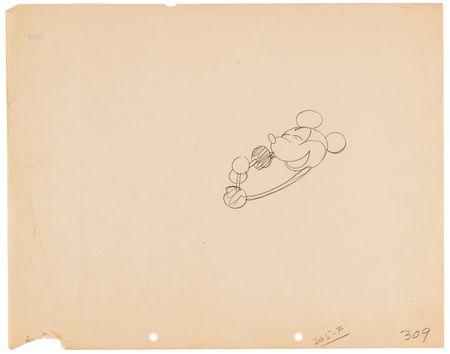Lot #704 Mickey Mouse production drawing from