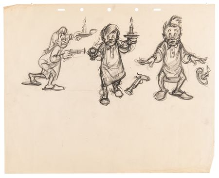 Lot #838 Pinocchio and Geppetto rough character study concept drawings (2) from Pinocchio - Image 2