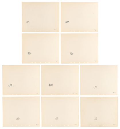 Lot #849 Baby bunny rough production drawings (10) from Bambi - Image 1